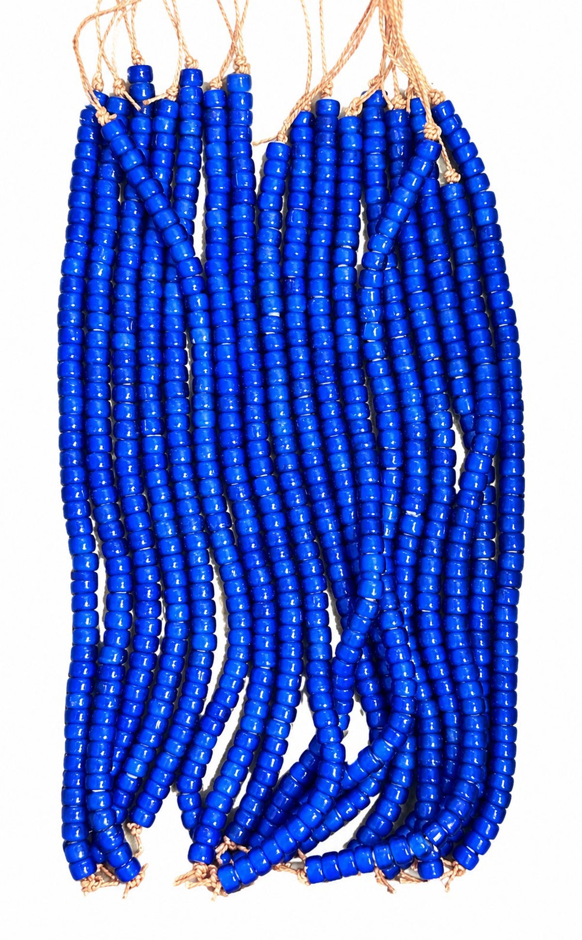 10 Strands (8"),  4x6mm Glass Beads (WHB) Dark Blue - STR-1155
