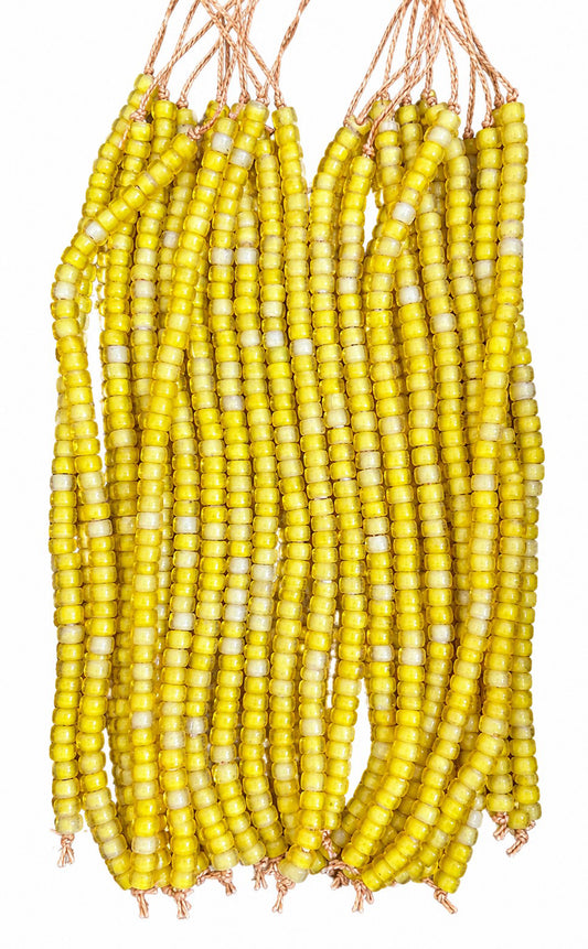 10 Strands (8"),  4x6mm Glass Beads (WHB) Yellow - STR-1158