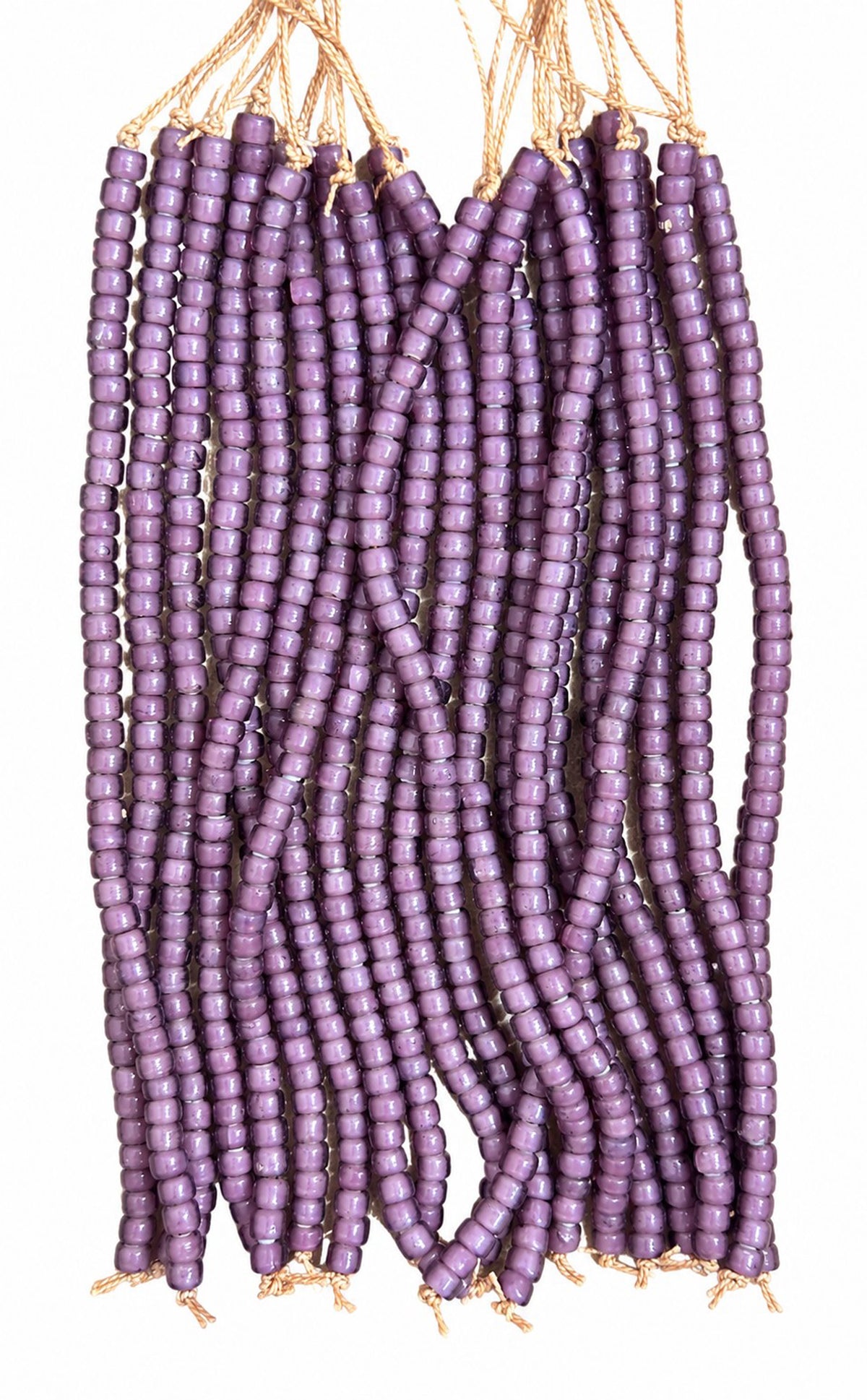 10 Strands (8"),  4x6mm Glass Beads (WHB) Purple - STR-1159