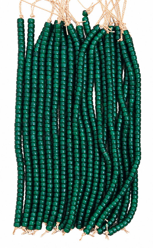 10 Strands (8") 4x6mm Glass Beads (WHB) Dark Green - STR-1161