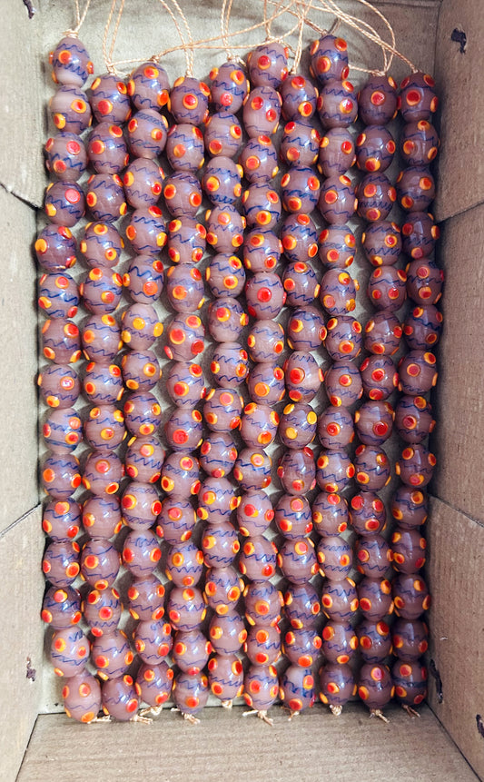 5 Strands 11x14mm Oval Glass Beads Light Plum - STR-1204
