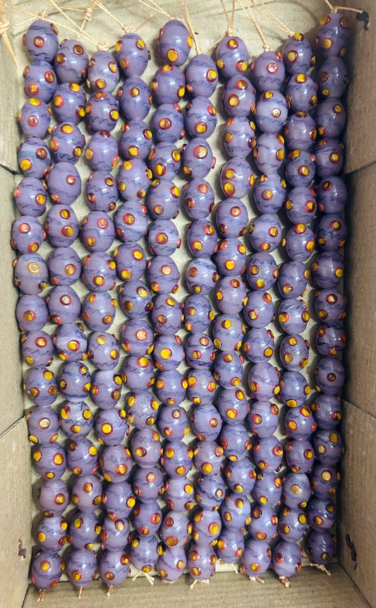 5 Strands 11x14mm Oval Glass Beads Light Purple - STR-1205