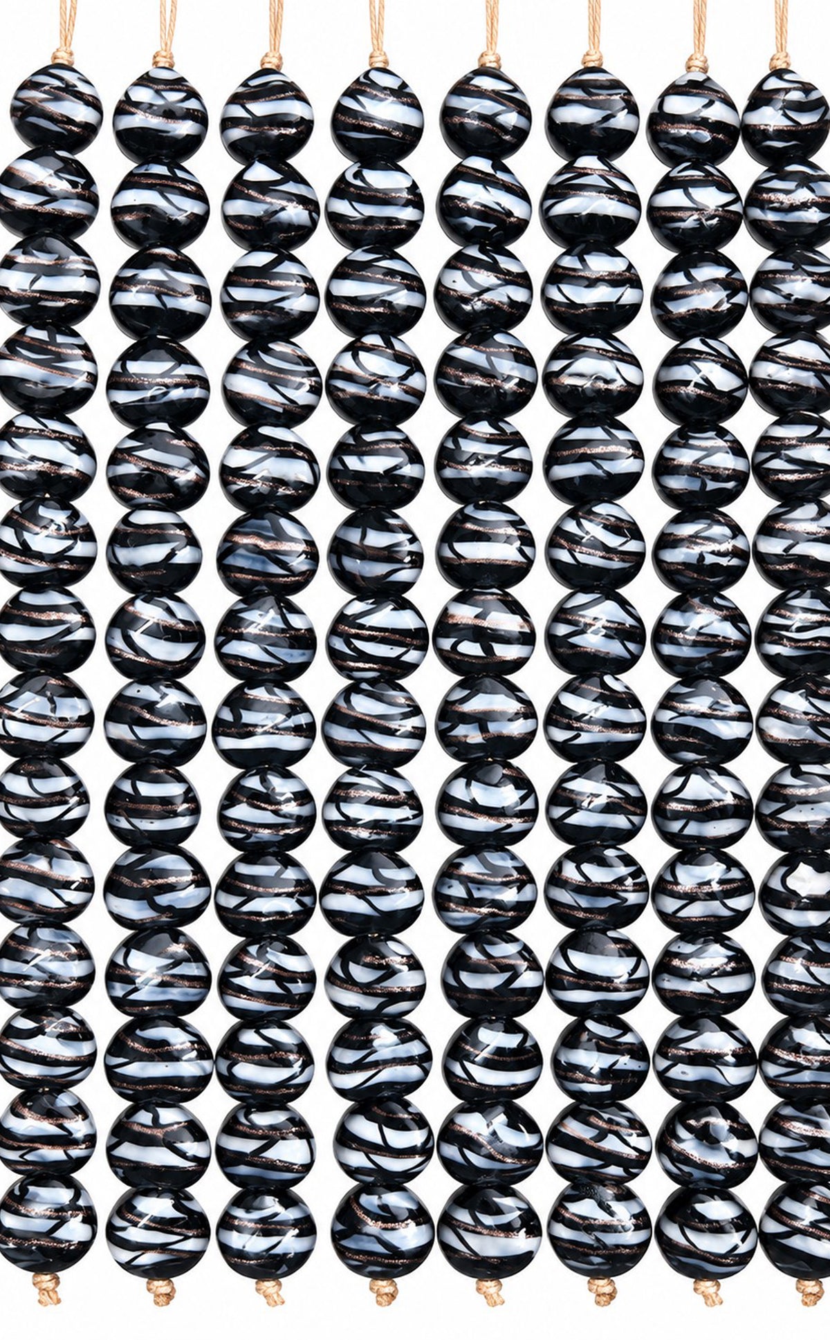 5 Strands 13x15mm Heart Shape Glass Beads Black- STR-1242
