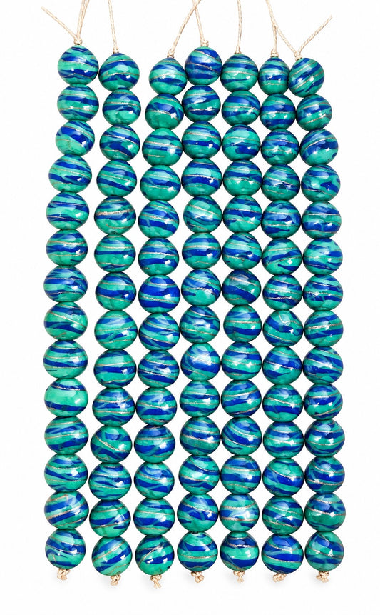 5 Strands 13x15mm Heart Shape Glass Beads Green - STR-1244