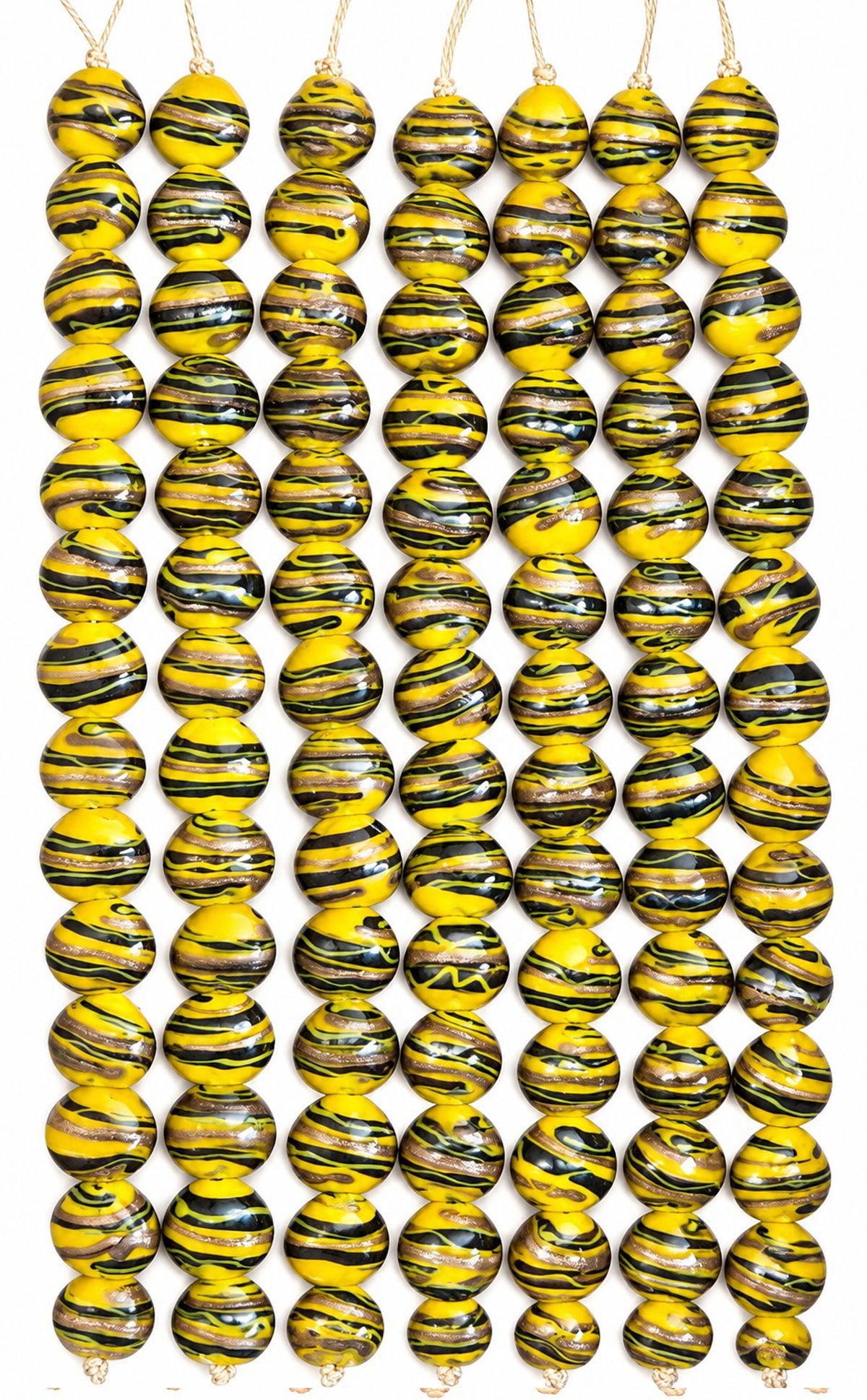 5 Strands 13x15mm Heart Shape Glass Beads Turmeric - STR-1245