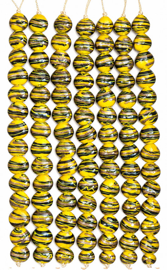 5 Strands 13x15mm Heart Shape Glass Beads Turmeric - STR-1245