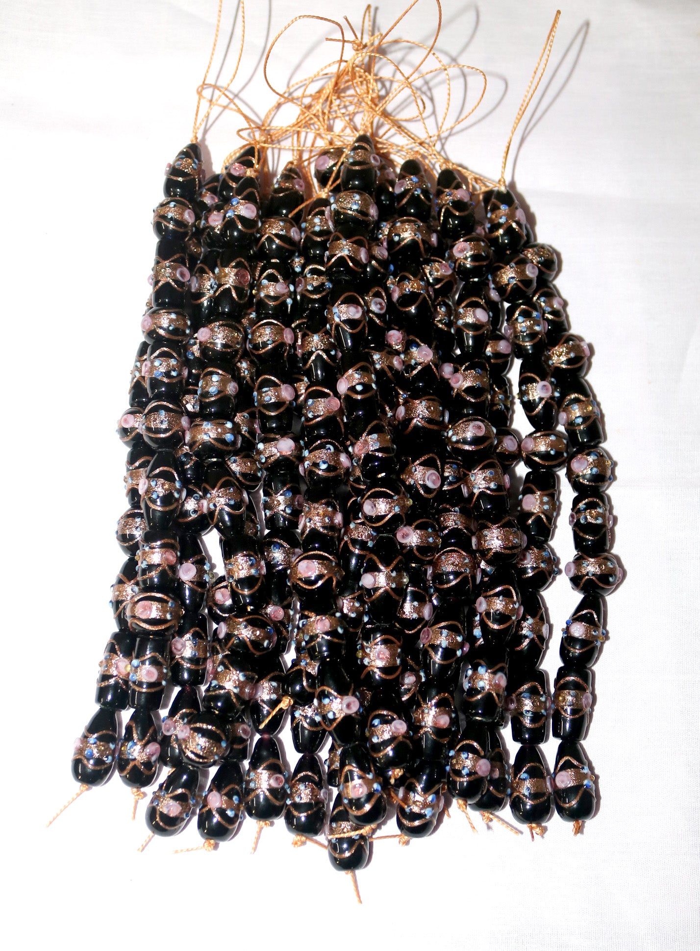 10 Strands Wedding Cake Beads Black