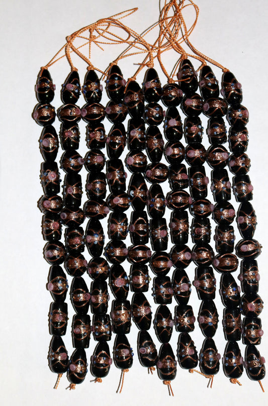 10 Strands Wedding Cake Beads Black
