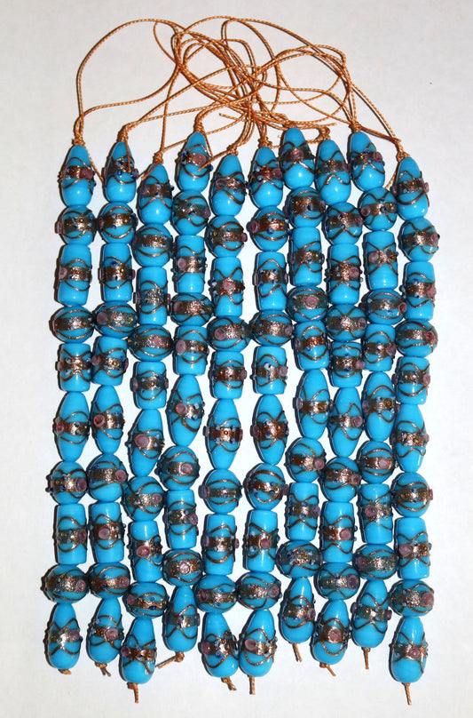 10 Strands Wedding Cake Beads Lt Blue
