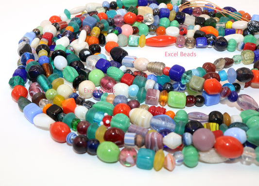 5 Strands 32" Plain Glass Beads Strands Multi color