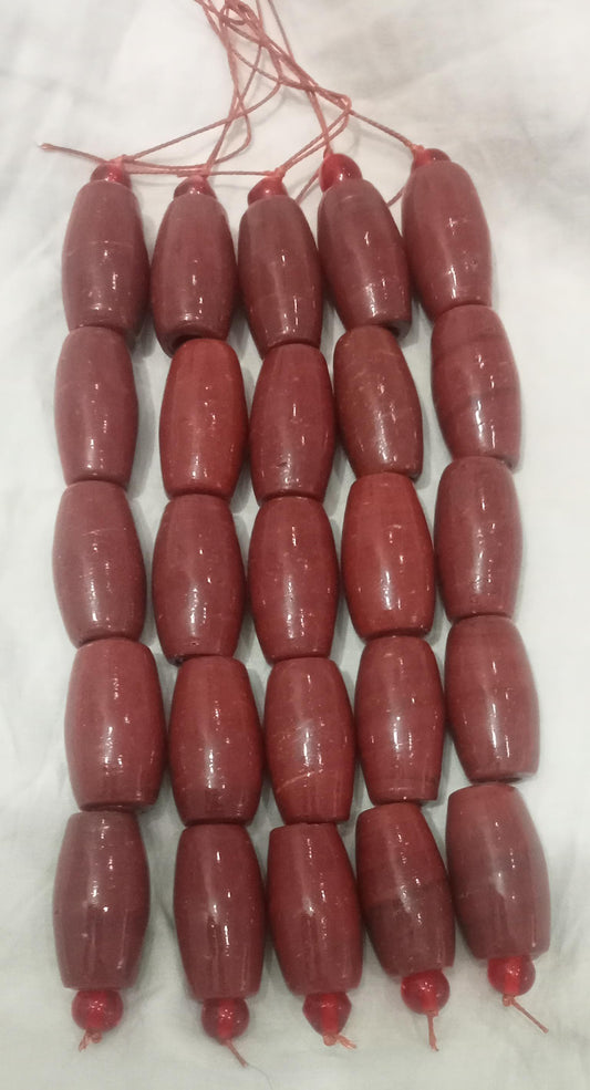 5 Strands Large Size, Large hole Beads 22x40mm Oval Cherry