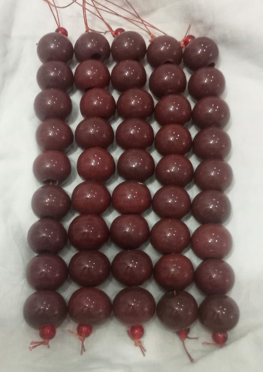 5 Strands Large Size, Large hole Beads 25mm Coffee Color