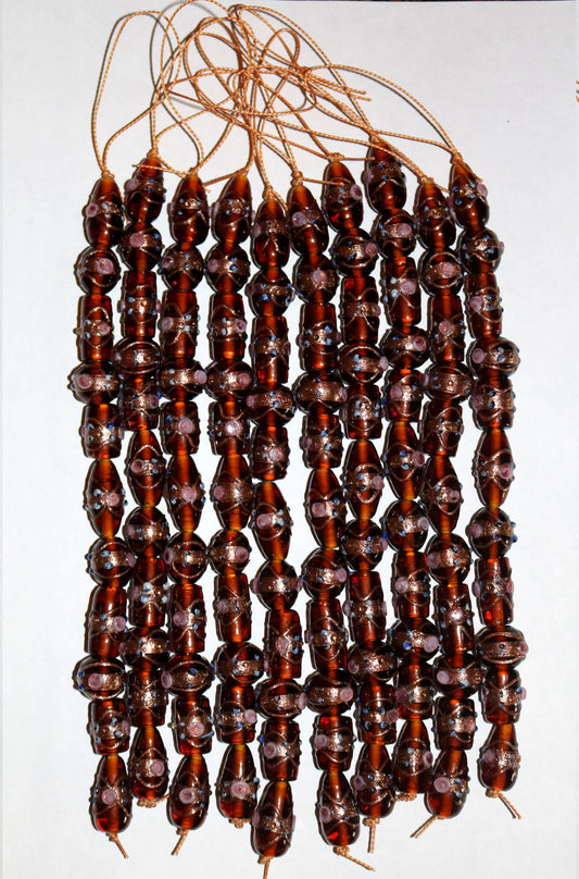 10 Strands Wedding Cake Beads Brown