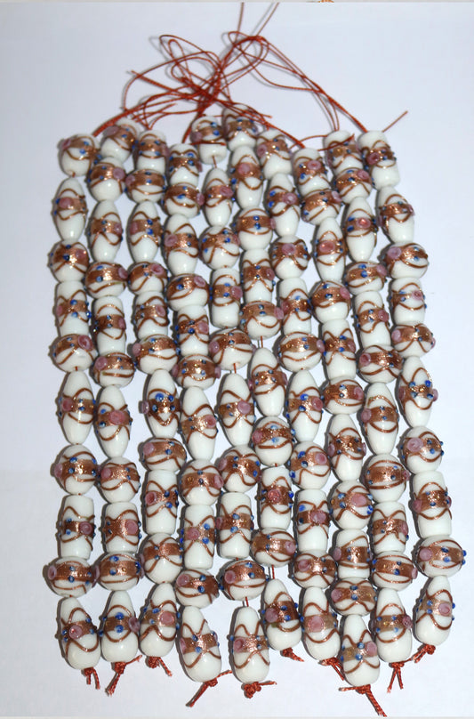 10 Strands Wedding Cake Beads White