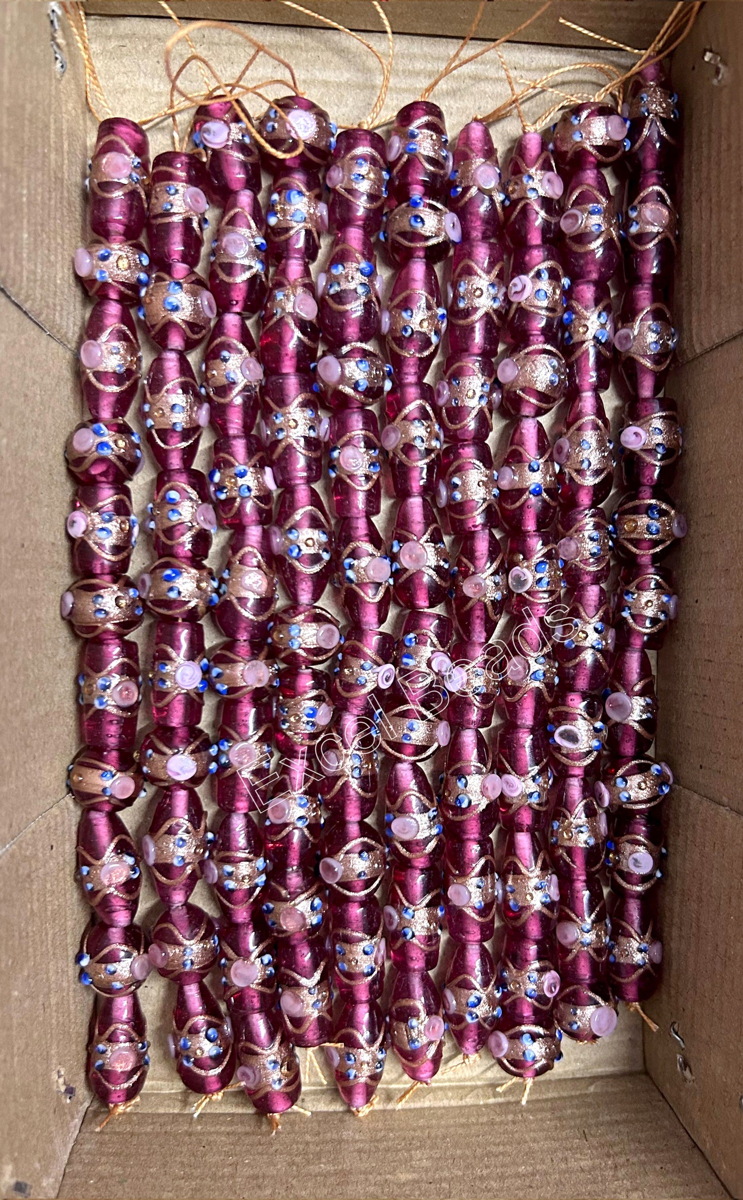 5 Strands Multi Shape Wedding Cake Beads Pink - STR-0212