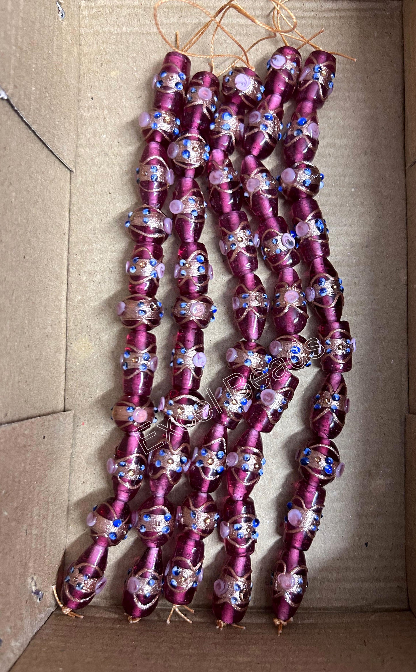 5 Strands Multi Shape Wedding Cake Beads Pink - STR-0212