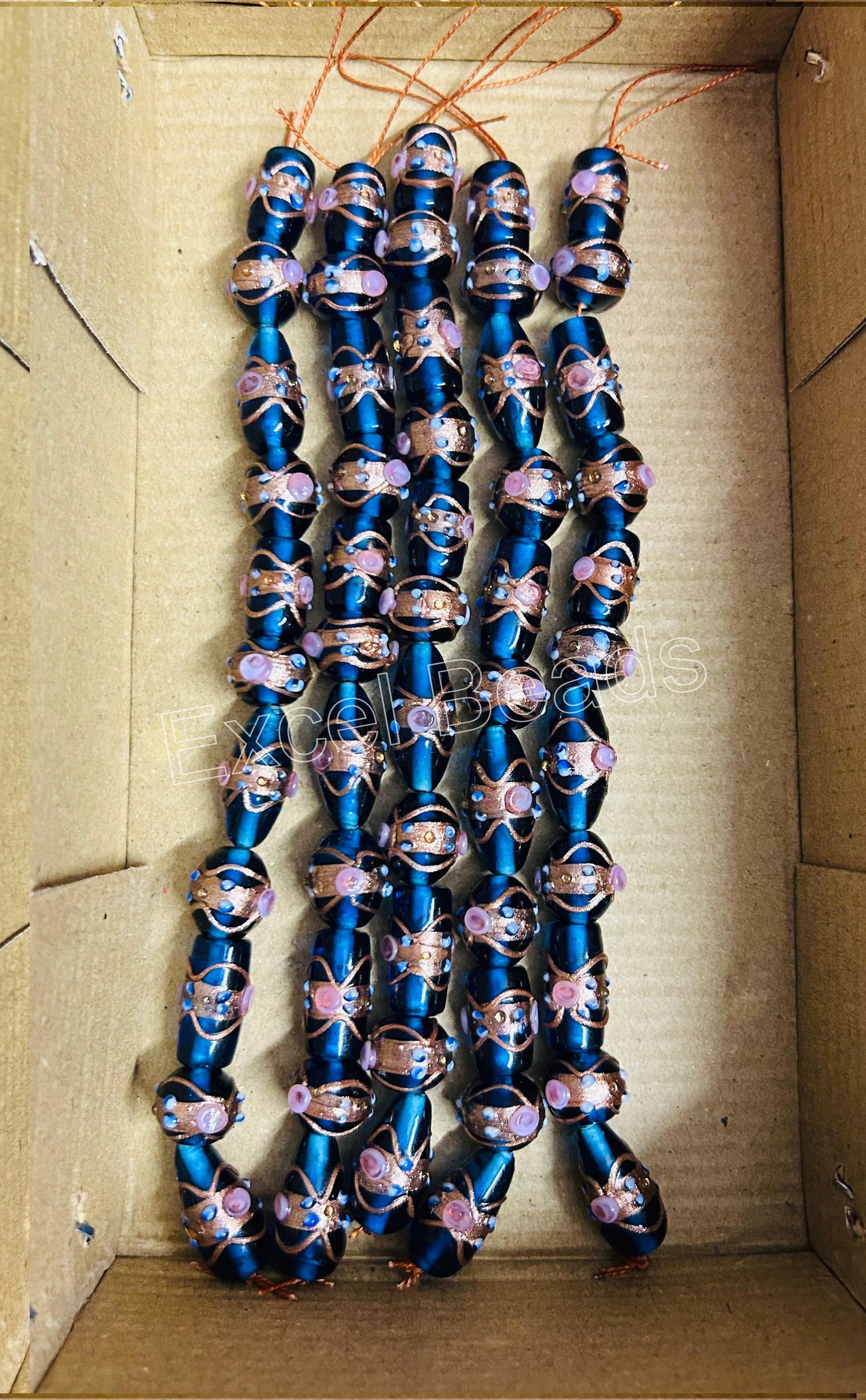 5 Strands Multi Shape Wedding Cake Beads Teal - STR-217