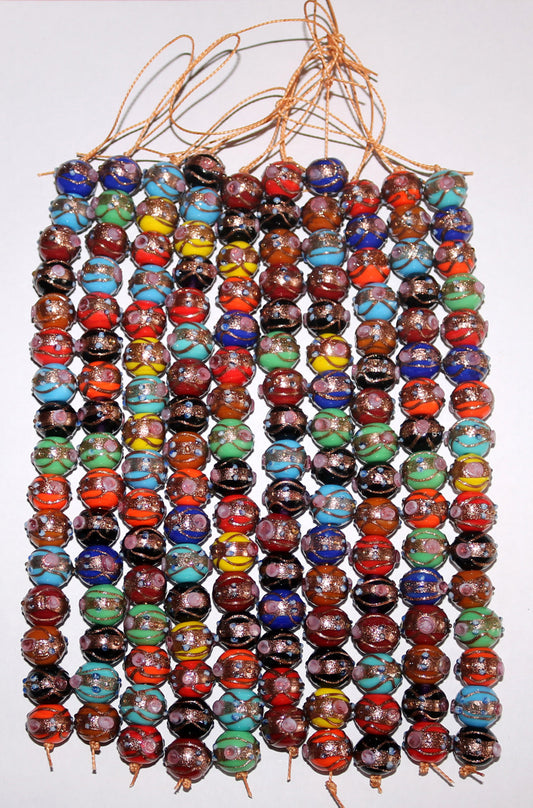 10 Strands Multi Color Opaque Wedding Cake Beads 12mm