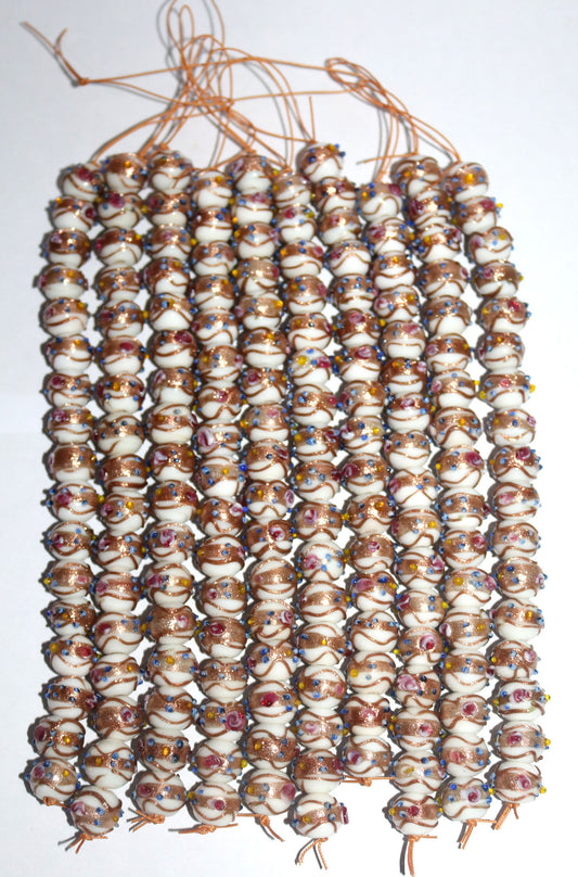 10 Strands 12mm Round Wedding Cake Beads