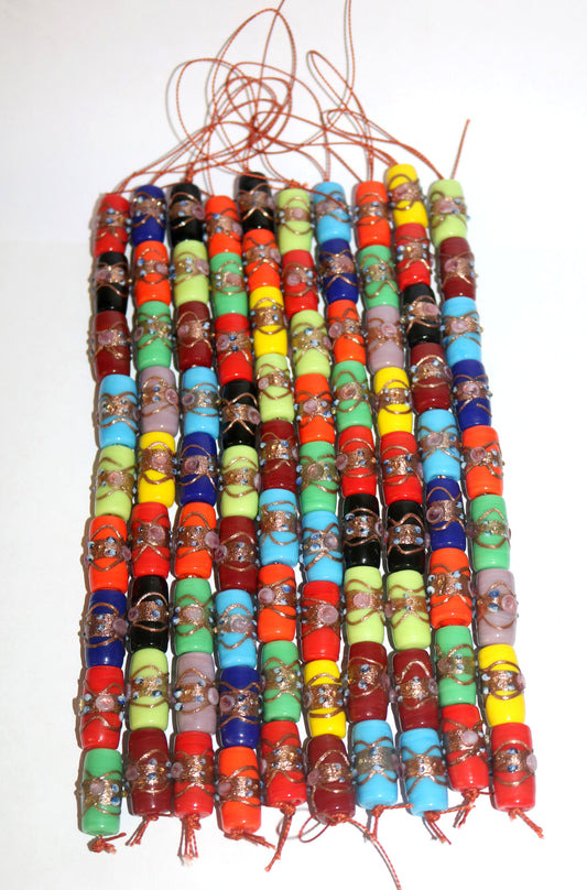 10 Strands Multi Color Wedding Cake Beads 12x22mm
