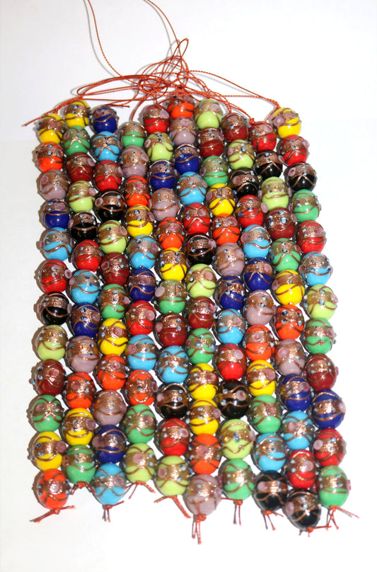 10 Strands Multi Color Wedding Cake Beads 14x17mm