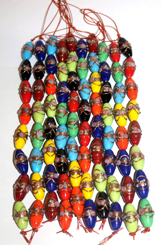 10 Strands Multi Color Wedding Cake Beads 12x24mm