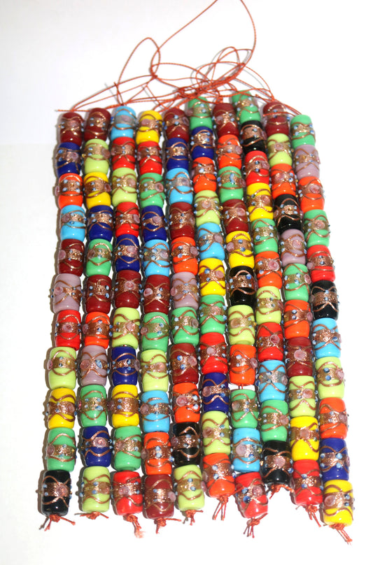 10 Strands Multi Color Wedding Cake Beads 12x17mm