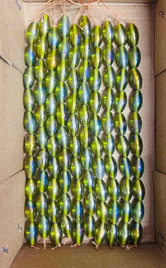 10 Strands Rainbow Finished Oval Beads (100 Beads) - STR-2583