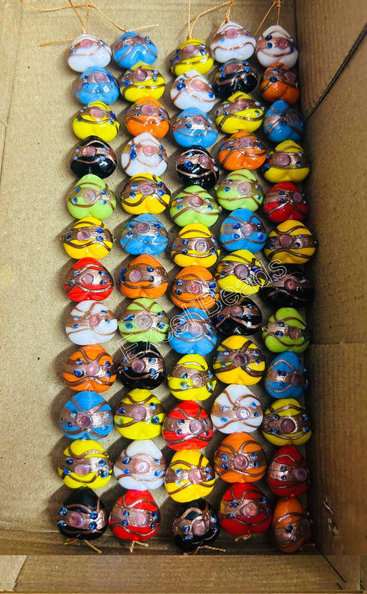 5 Strands Solid Color Wedding Cake Beads 18mm Hearts STR-258