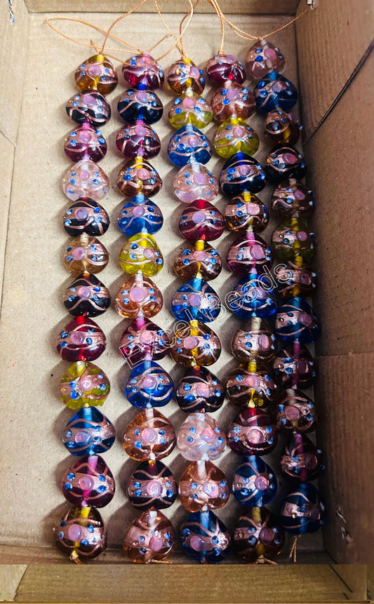 5 Strands Clear Color Wedding Cake Beads 18mm Hearts STR-259