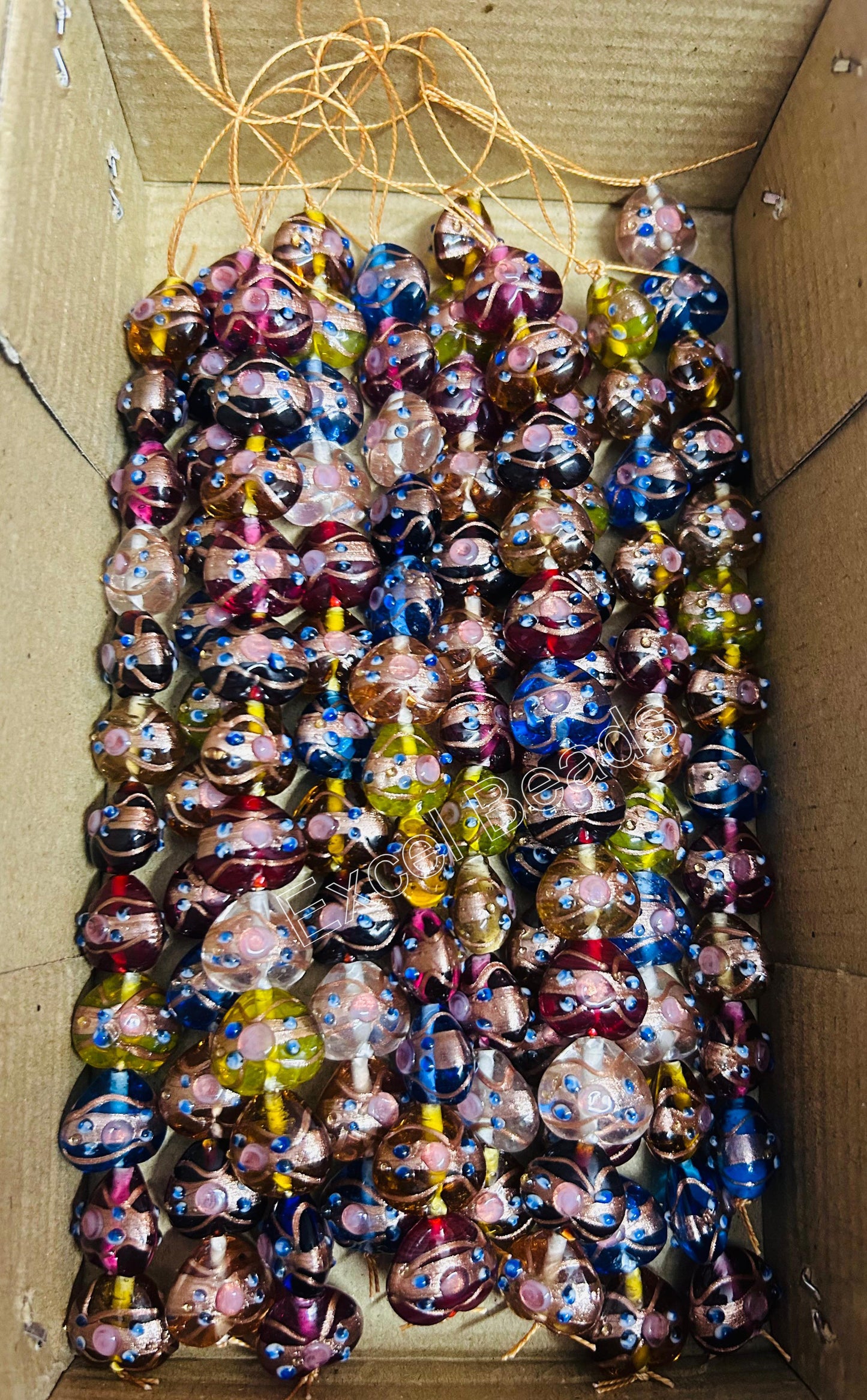 5 Strands Clear Color Wedding Cake Beads 18mm Hearts STR-259