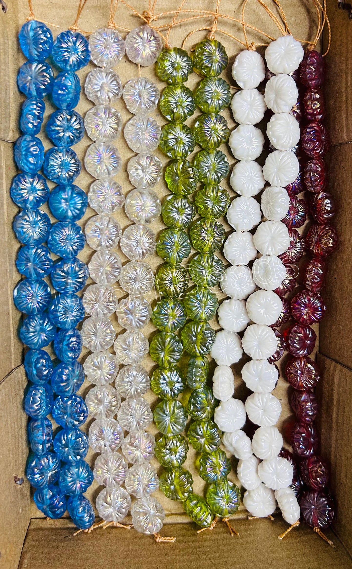 10 Strands Rainbow Finished Flower Beads (140 Beads) - STR-2700