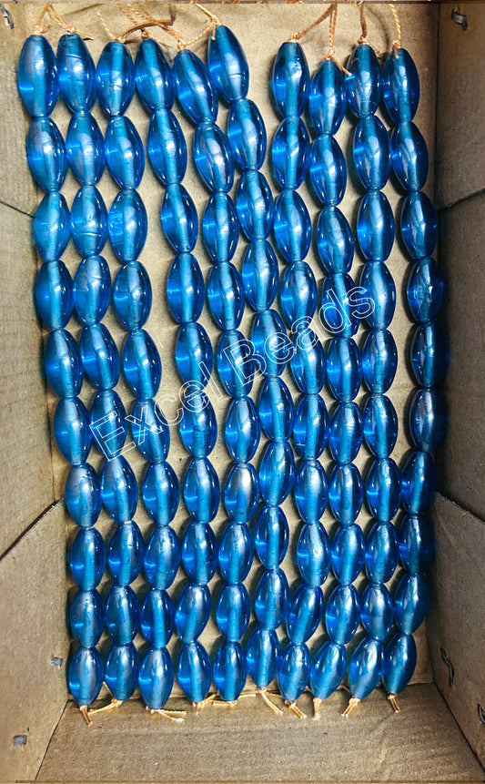 10 Strands Luster Finished Oval Beads Turquoise (100 Beads) - STR-2781