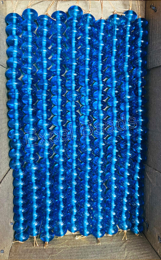10 Strands Luster Finished Rondell Beads Turquoise (220 Beads) - STR-2801