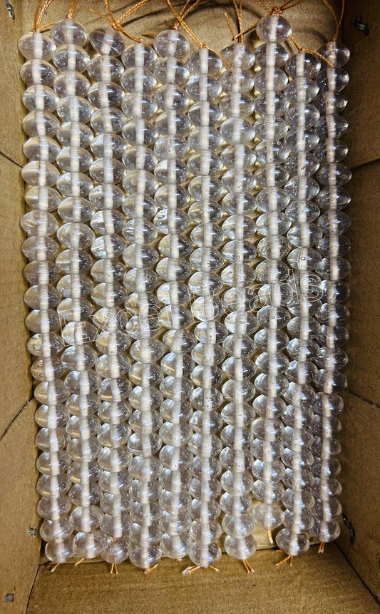 10 Strands Luster Finished Rondell Beads Clear (220 Beads) - STR-2805