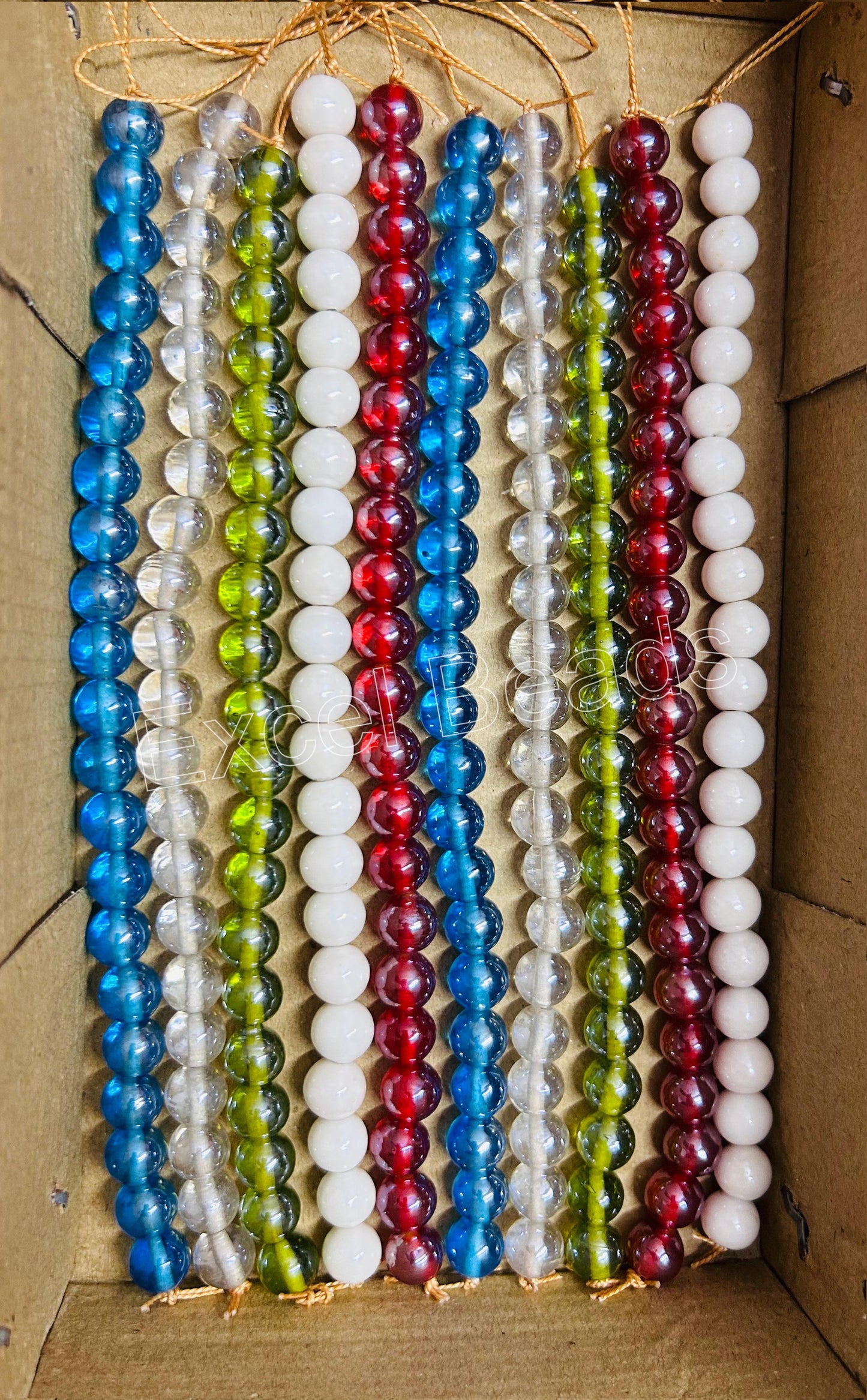 10 Strands Luster Finished Round Beads (210 Beads) - STR-2840