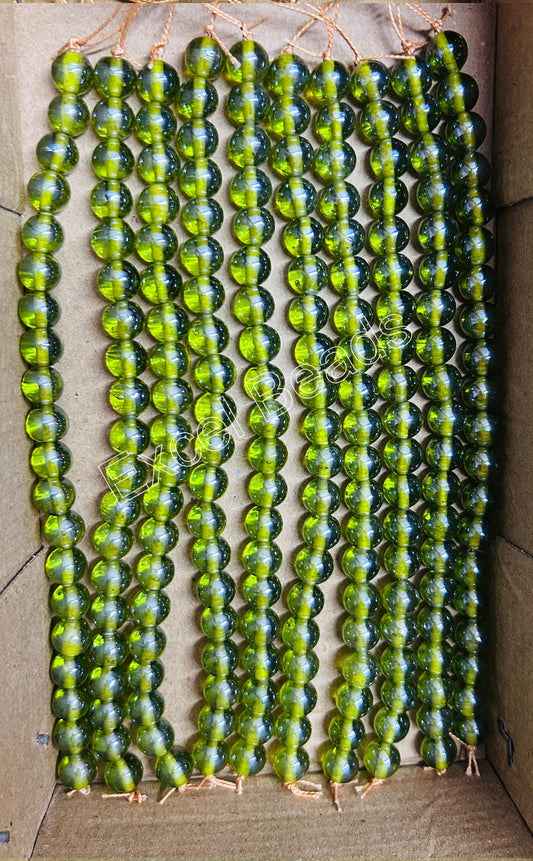 10 Strands Luster Finished Round Beads Lime (210 Beads) - STR-2842