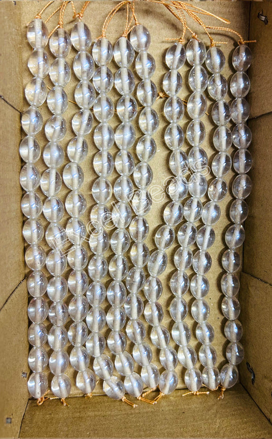 10 Strands Luster Finished Oval Beads Clear (140 Beads) - STR-2865