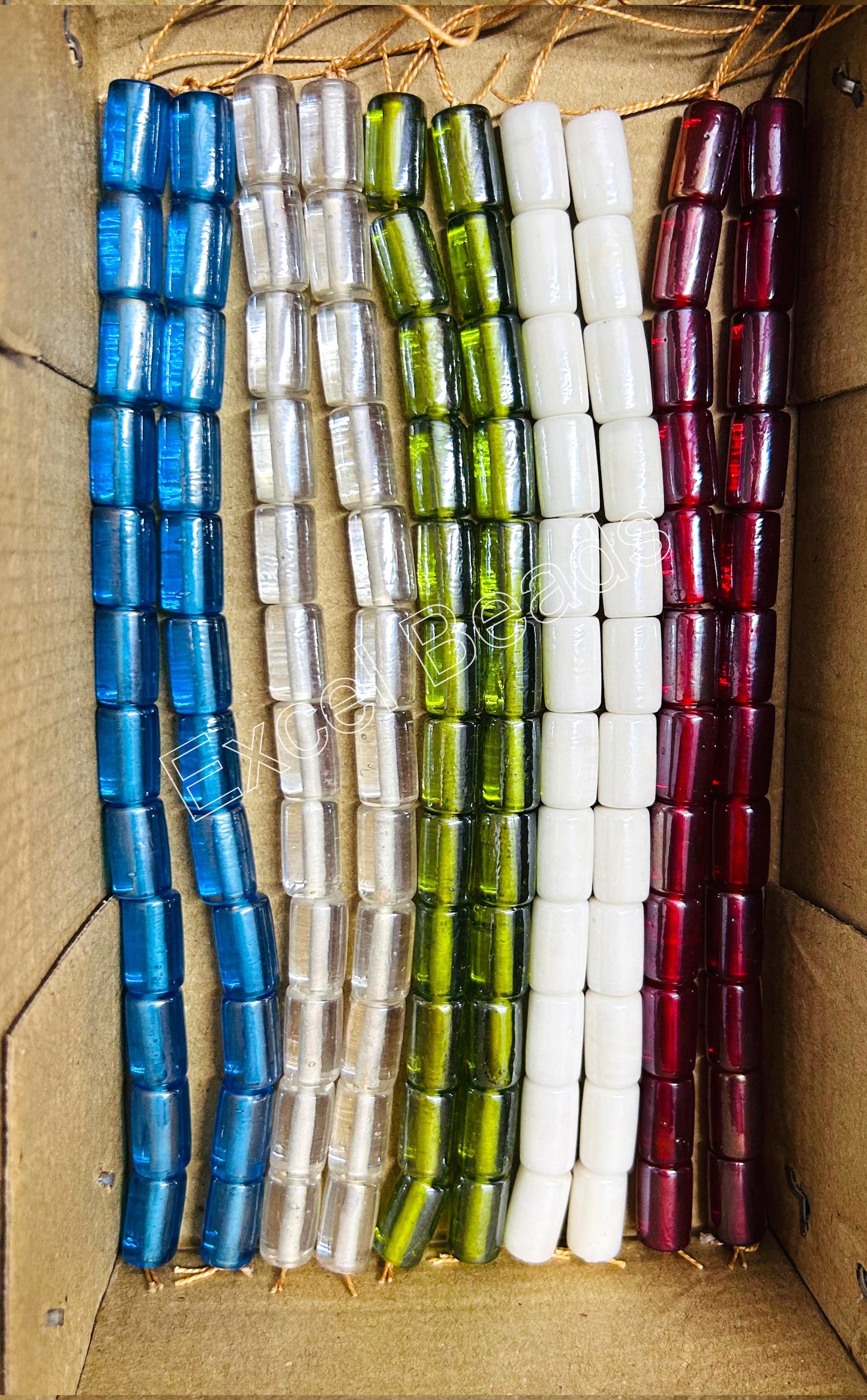 10 Strands Luster Finished Tube Beads (120 Beads) - STR-2880