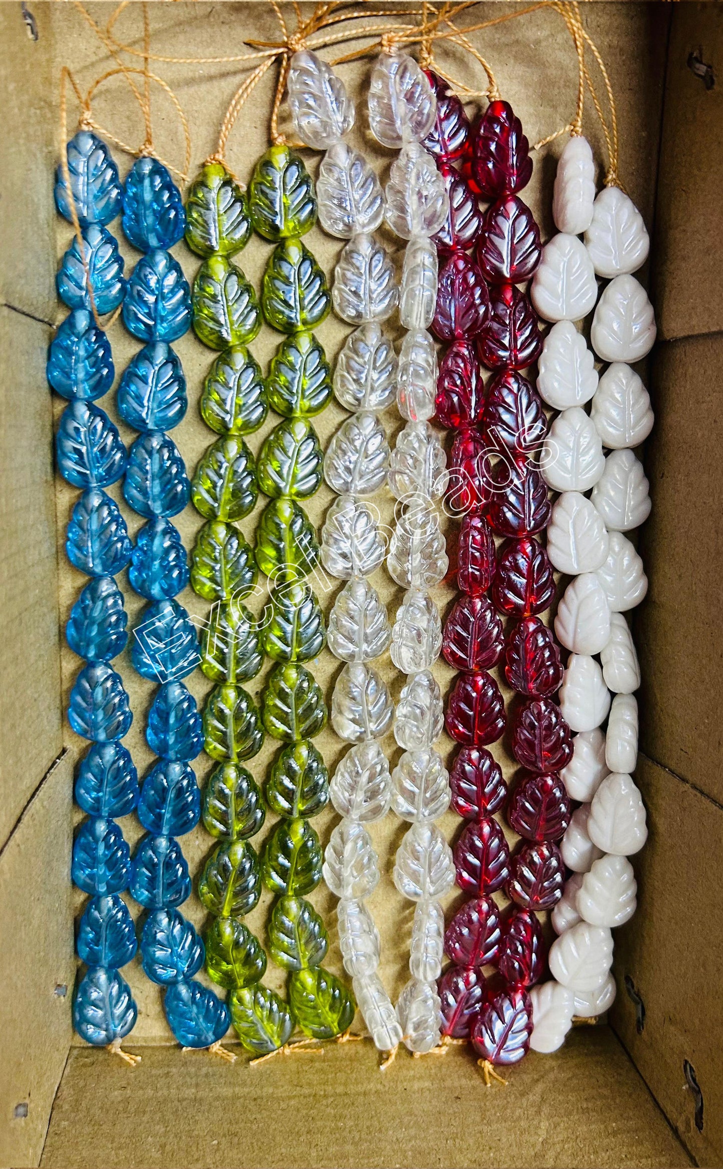 10 Strands Luster Finished Leaf Beads (120 Beads) - STR-2940