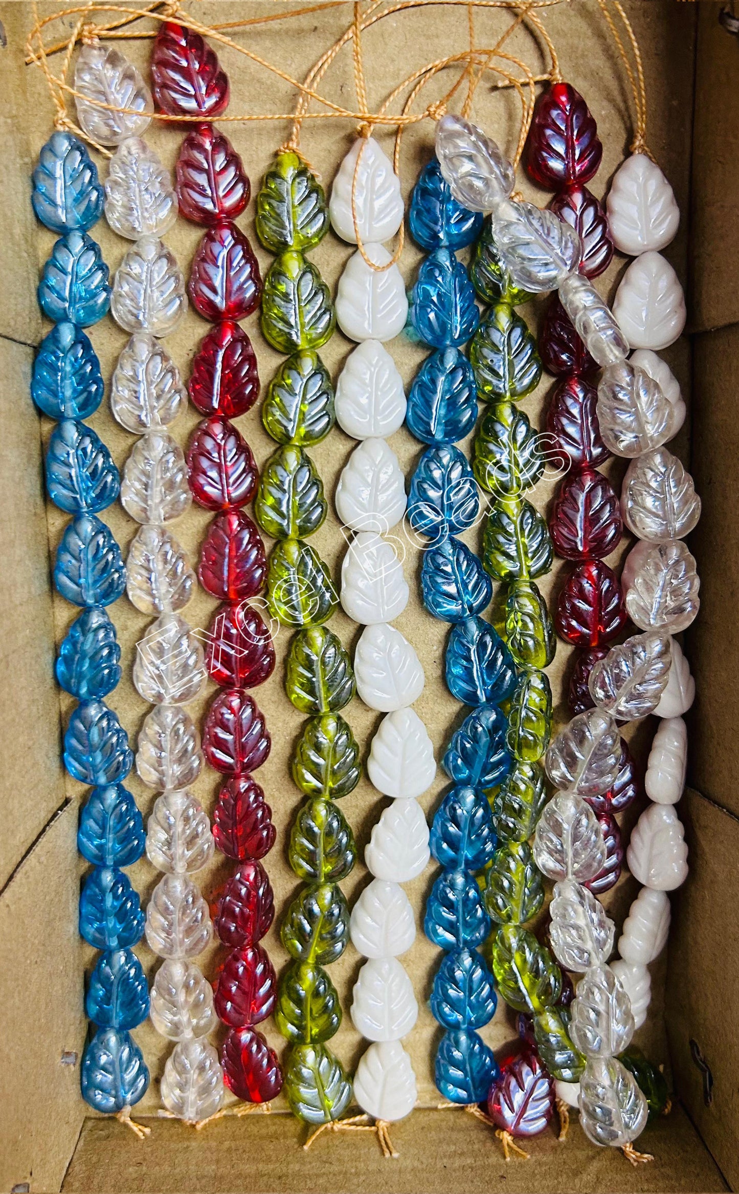 10 Strands Luster Finished Leaf Beads (120 Beads) - STR-2940