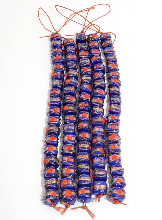 5 Strands Wedding Cake Beads 10mm Square Blue