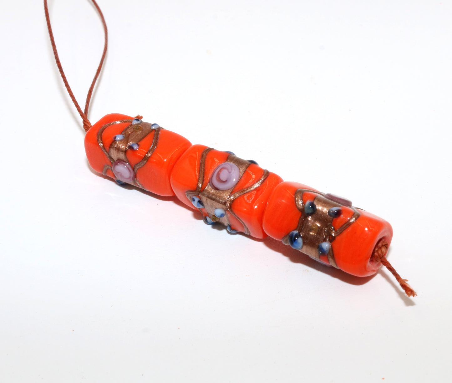 5 Strands Wedding Cake Beads 11x22mm Bricks Orange