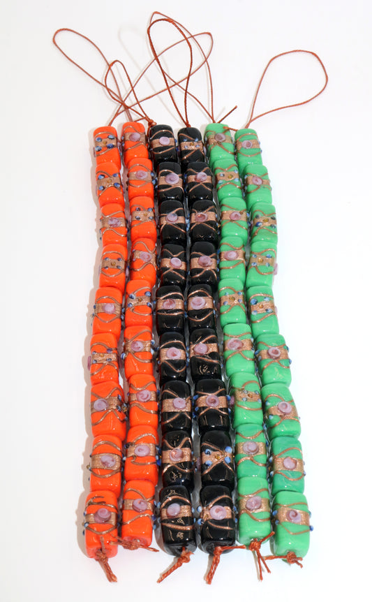 6 Strands Wedding Cake Beads 11x22mm Bricks in 3 colors