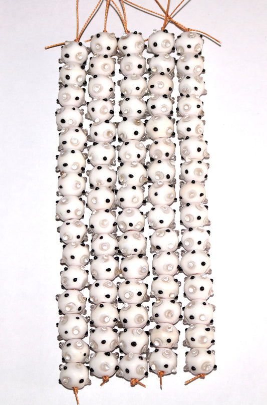5 Strands 12mm Fancy Glass Beads