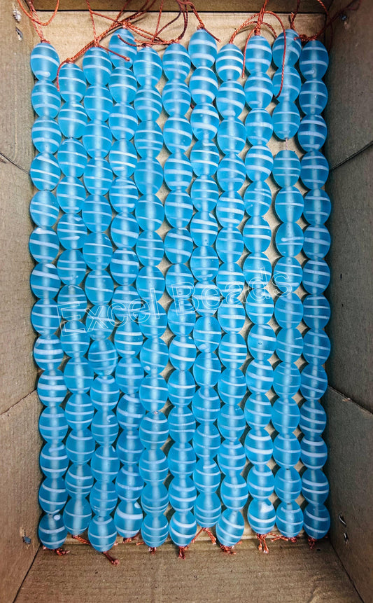 10 Strands Lamp Work Glass Beads 12x15mm Oval - STR-0514