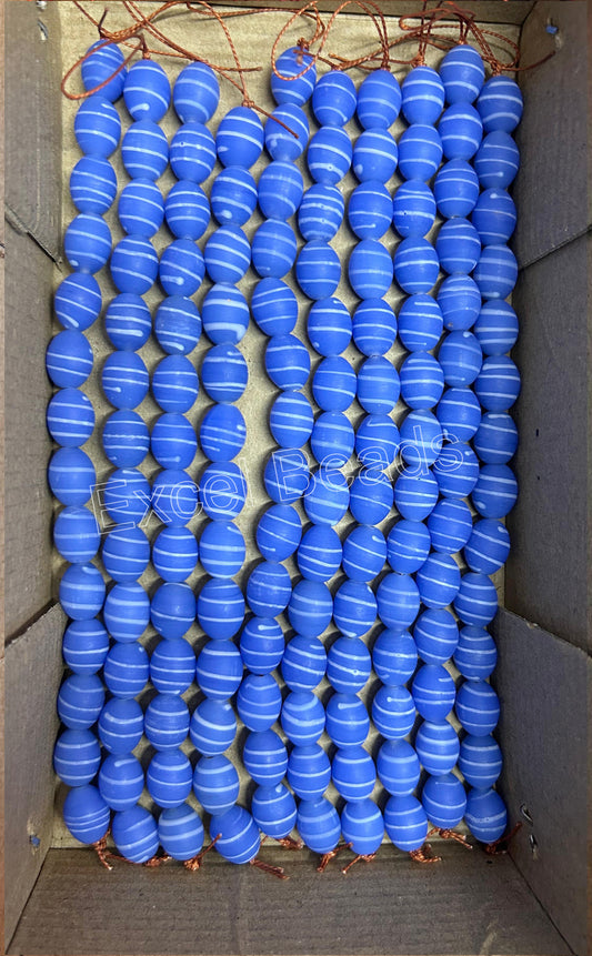 10 Strands Lamp Work Glass Beads 12x15mm Oval - STR-0515