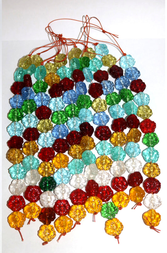 10 Strands,  Lamp Work Glass Beads Flower Shape