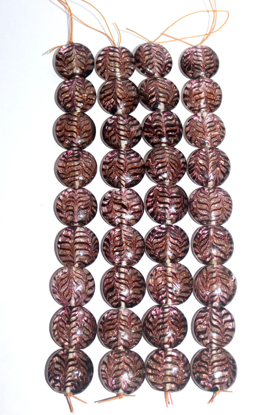 4 Strands Lamp Work Glass Beads 25mm Disc