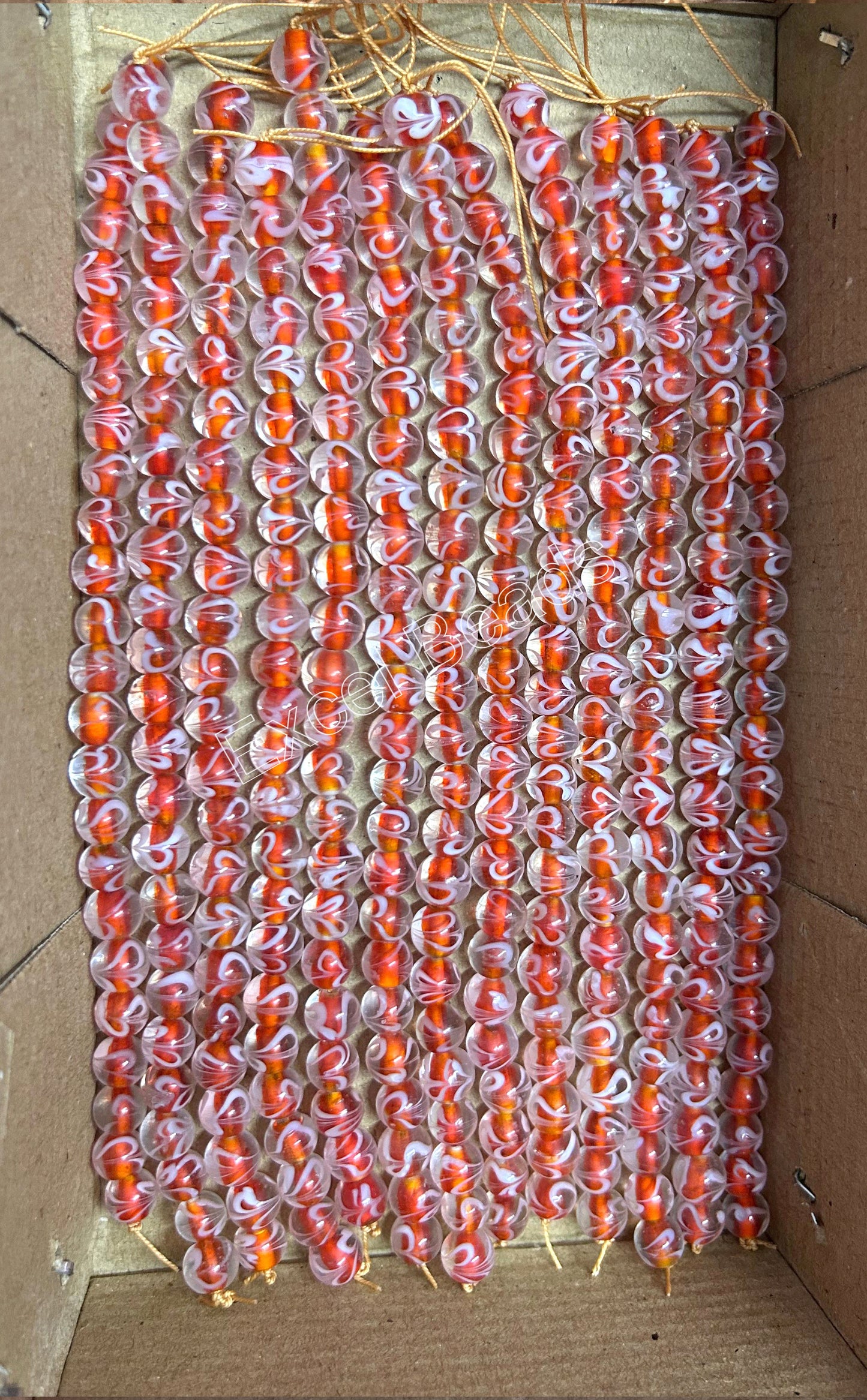 10 Strands 8mm Round Glass Beads (250+ Beads) - STR-0528